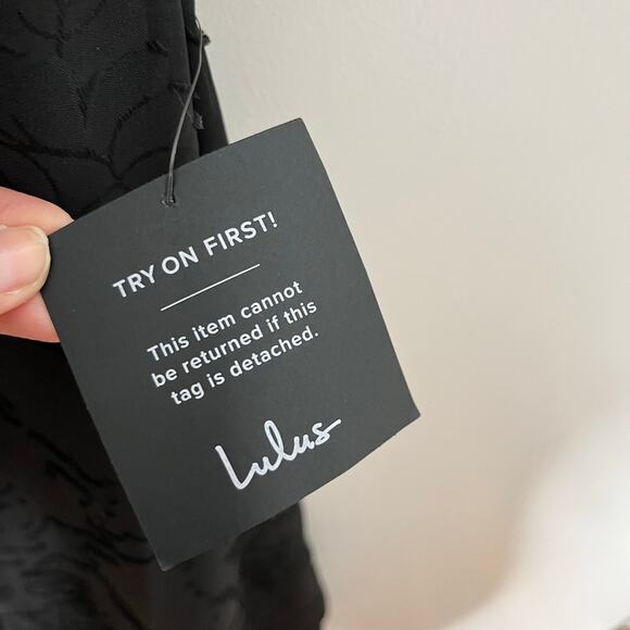 Lulus Womens Love You So Truly Strapless Midi Dress M Black Burnout Floral - Picture 8 of 13